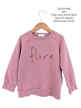 3T Jamie Kay Flora Crewneck Pink Sweater Pull Over